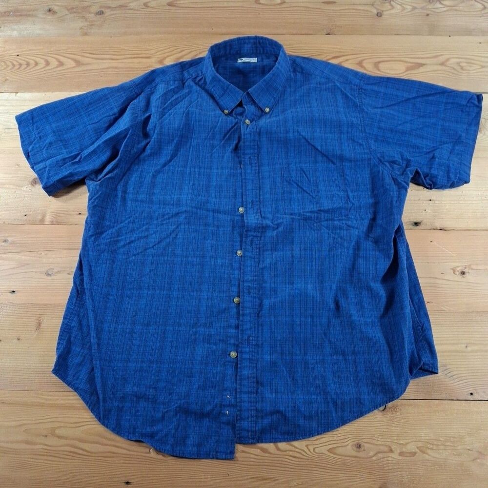 Haggar Button Up Short sleeve Blue Mens Xxl